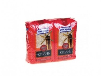Рис кубань МИСТРАЛЬ белый круглозерный, 900г, 2 штуки
