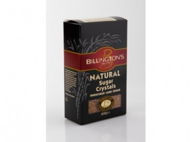 Сахар нерафинированный кристаллический BILLINGTON S, 500г, 1 пакет