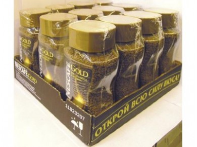 Растворимый кофе NESCAFE GOLD стекло, 95г, 2 штуки