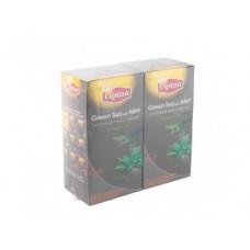 Чай зеленый LIPTON с мятой, 25х1.6г, 2 штуки