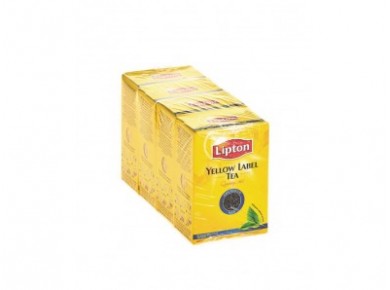 Чай LIPTON Yellow label черный, 100г, 4 штуки