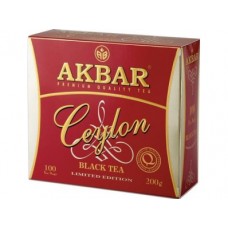 Чай Черный Пакетированный AKBAR Ceylon, 100х2г, 1 штука