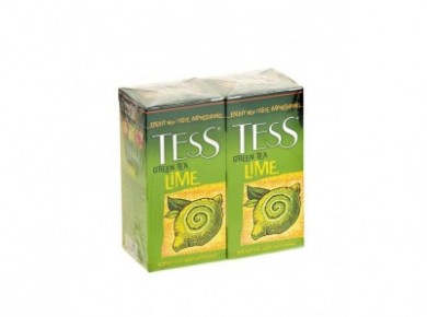 Чай TESS green tea lime, 25х1,5г, 2 штуки
