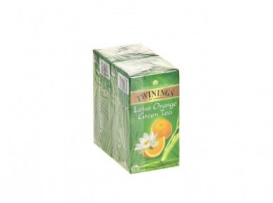 Чай TWININGS lotus orange зеленый в пакет, 50г, 2 штуки
