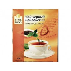 Чай FINE FOOD цейлонский черный пакетированный, 100х1,8г, 1 штука