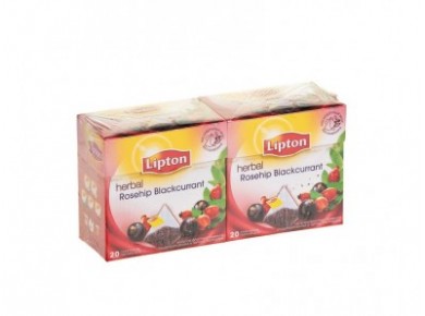 Чай LIPTON Rosehip Blackcurrant, 20х2г, 2 штуки