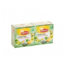 Чай LIPTON лимон/мята зеленый, 20х1,6г, 2 штуки