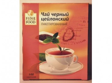 Чай FINE FOOD индийский черный пакетированный, 100х1,8г, 1 штука