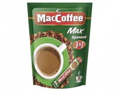 Растворимый кофе MACCOFFEE крепкий 3 в 1, 20X16г, 1 штука