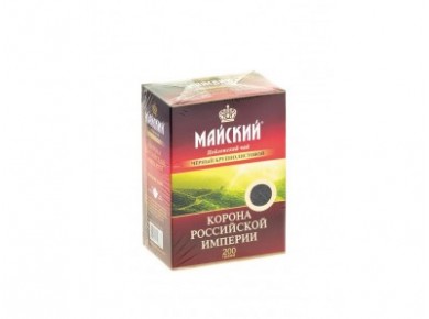 Чай МАЙСКИЙ Корона Российской империи, черный листовой, 200г, 1 штука
