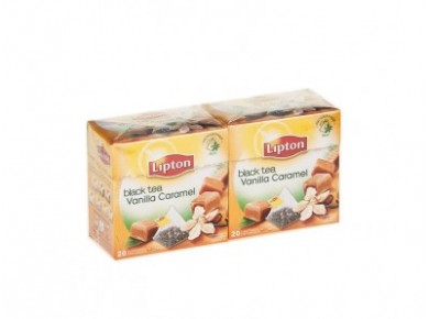 Чай LIPTON Vanilla Caramel черный, 20х1,7г, 2 штуки