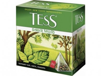 Чай TESS green tea ginger mojito, 20x1,8г, 2 упаковки