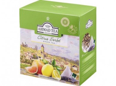 Чай зеленый AHMAD TEA Цитрусовый Сорбет, 20х1, 8г, 1 штука