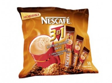 Кофе NESCAFE 3в1 карамель, 50x20г, 1 упаковка