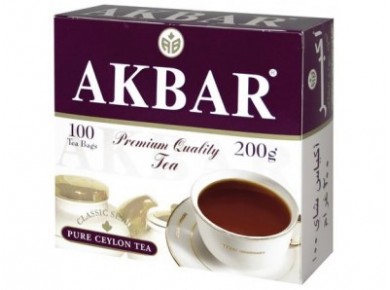 Чай AKBAR черный пакетированный классический, 100х2г, 1 штука