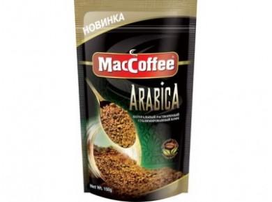 Растворимый кофе MACCOFFEE Аrabica, 150г, 1 штука
