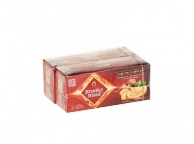 Чай BROOKE BOND имбирь-лимон, 25х1,5г, 2 упаковки