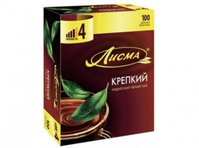 Чай черный ЛИСМА Крепкий 100х2г, 1 штука