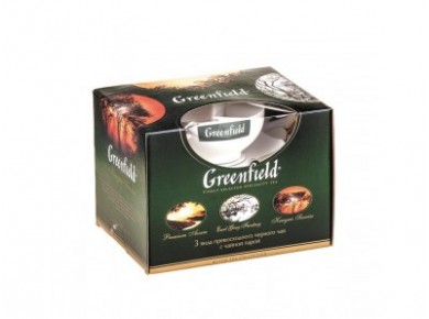 Промо-набор GREENFIELD 3х50г с чайной парой, 1 штука