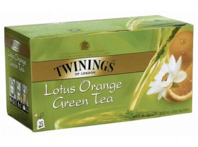 Чай TWININGS Lotus Orange зеленый пакетированный, 50г, 1 штука