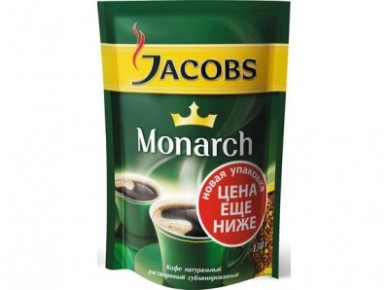 Кофе JACOBS MONARCH растворимый пакет, 150г, 1 штука