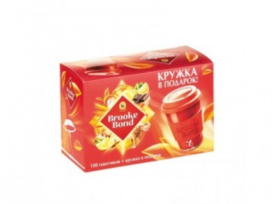 Чай пакетированный BROOK BOND с кружкой, 2х25г, 1 штука