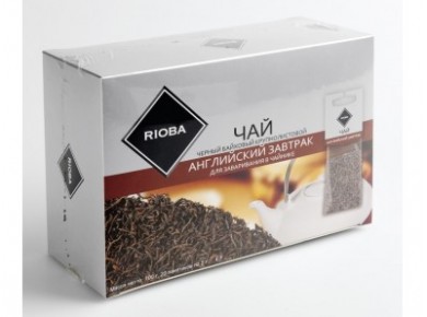 Чай RIOBA черный Английский завтрак для заваривания в чайнике, 20х5г, 1 штука