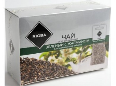 Чай RIOBA зеленый с жасмином для заваривания в чайнике, 20х5г, 1 штука
