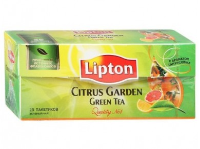 Чай LIPTON зеленый citrus, 25*1,4г, 3 упаковки
