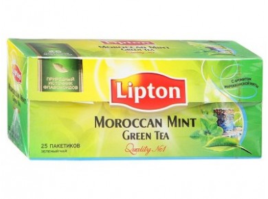 Чай LIPTON зеленый Moroccan mint, 25*1,6г, 3 упаковки