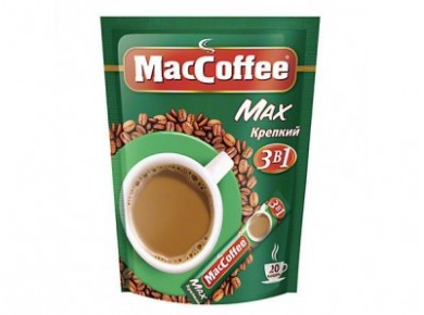 Растворимый кофе MACCOFFEE крепкий 3 в 1, 25*16г, 1 штука