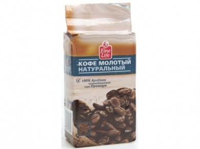 Молотый кофе FINE LIFE 100% арабика, 250г, 1 пакет