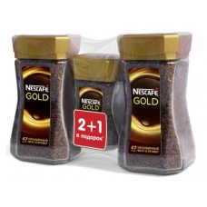Растворимый кофе NESCAFE Gold промо-упаковка. 2х95г+47,5г, 1 штука