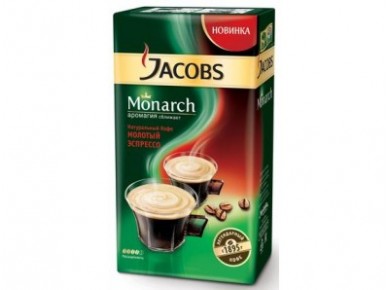 Кофе JACOBS MONARCH молотый эспрессо, 250г, 1 штука