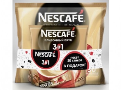 Кофе NESCAFE 3в1 сливочный вкус промо-упаковка, 50+20x16г, 1 штука