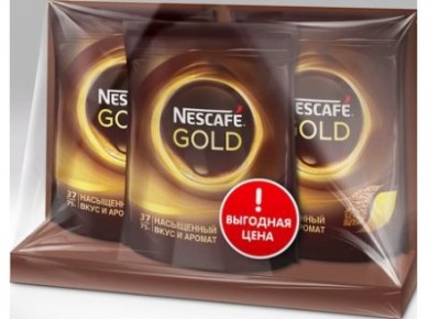 Растворимый кофе NESCAFE GOLD промо-упаковка 2+1, 1 штука