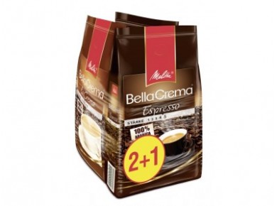 Зерновой кофе MELITTA Bella crema эспрессо 2+1, 1кг, 1 штука