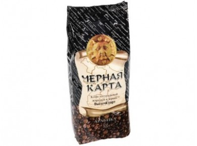 Зерновой кофе ЧЕРНАЯ КАРТА Арабика, 500г, 1 штука