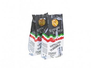 Зерновой кофе ЧЕРНАЯ КАРТА espresso, 250г, 2 штуки