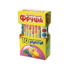 Жевательная резинка ФРУША 10 фруктовых радостей, 20г, 24 штуки