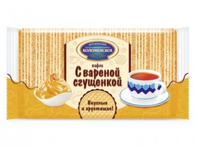 Вафли КОЛОМЕНСКОЕ с вареной сгущенкой, 220г, 4 штуки