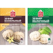 Зефир FINE LIFE бело-розовый, 80г, 1 штука