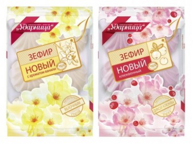 Зефир УДАРНИЦА клюквенный, 160г, 3 штуки