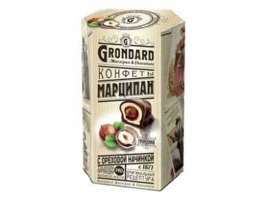 Конфеты GRONDARD Марципан с ореховой начинкой, 140г, 1 штука