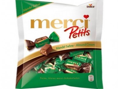 Шоколадные конфеты MERCI Petits с миндалем, 125г, 1 упаковка