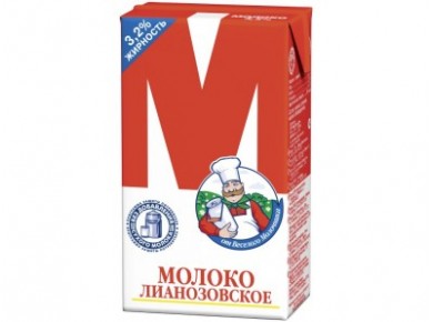 Молоко ЛИАНОЗОВСКОЕ стерилизованное 3,2%, 950г, 1 штука