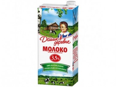 Молоко ДОМИК В ДЕРЕВНЕ стерилизованное, 3,5% 950г, 1 штука