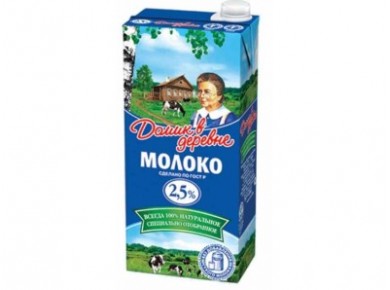 Молоко ДОМИК В ДЕРЕВНЕ стерилизованное, 2,5% 950г, 1 штука