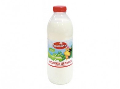 Молоко ВКУСНОТЕЕВО цельное отборное пастеризованное, 3,5-6% 900г, 1 штука