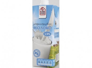 Молоко FINE FOOD стерилизованное, 1,5%, 1 штука